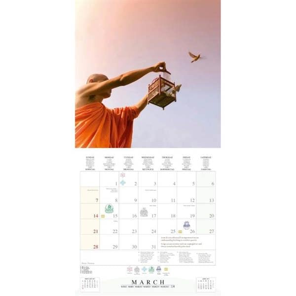Buddha's Footprints Calendar 2027, Wall Calendars, Month To View, Lifestyle, Gift