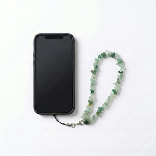 Gold Trip Crystal Phone or Bag Charm - Green Aventurine