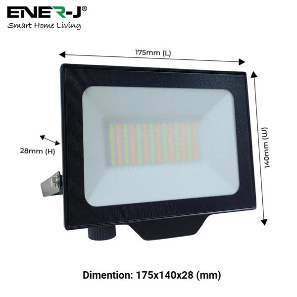 ENER-J 50W LED Floodlights With CCT Switchable & PIR ready (not included), 4500 Lm, IP65, 3 Years Warranty