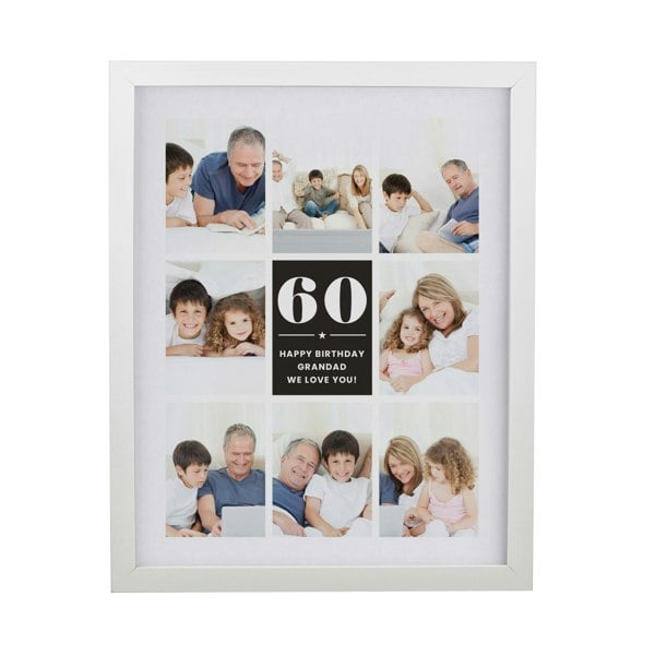 Personalised Memento Company Personalised Big Number Multi Photo Upload White Poster Frame