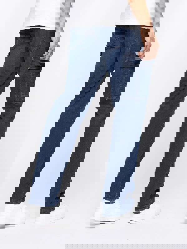 Crosshatch Kremtap Cargo Jeans Dark Wash