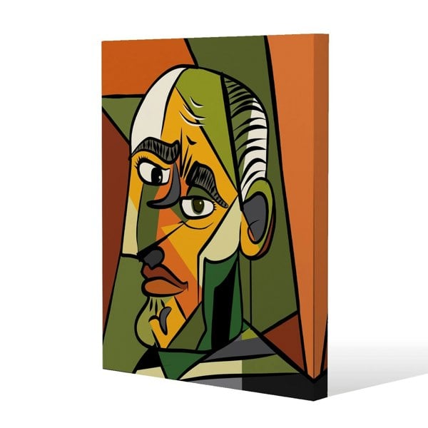 Benjamin Tate Design frowning man closeup Slim Style Canvas Print  30x40cm , 15mm Slim Real wood.