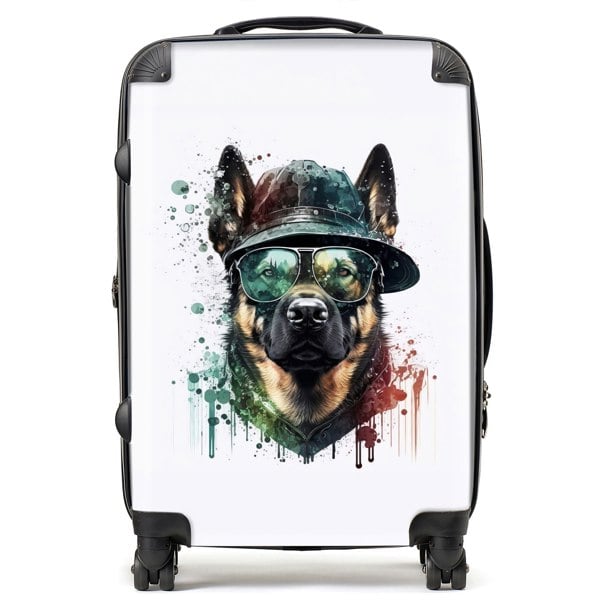 Warren Reed German Shepherd Splashart Suitcase