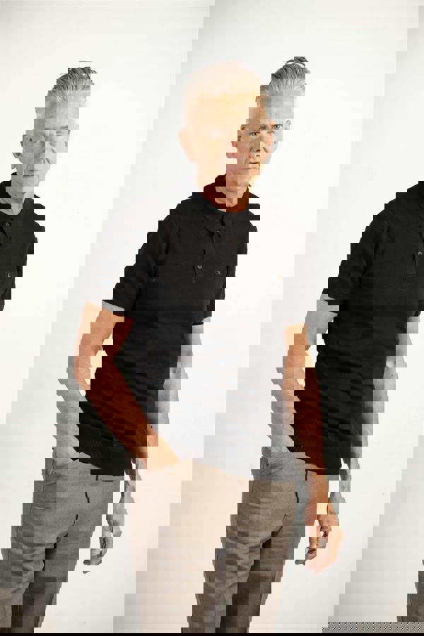 Gabicci V00GK04 Mens Jackson Knitted Polo Gabicci Vintage - BLACK