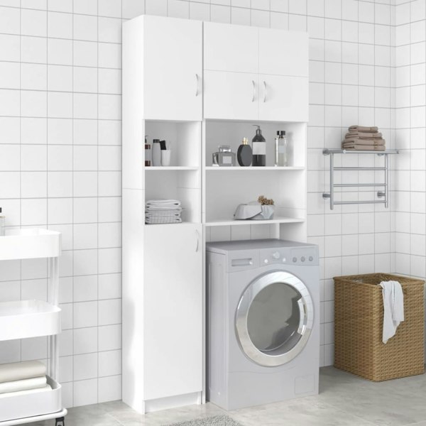 Berkfield Bathroom Cabinet White 32x25.5x190 cm Engineered Wood