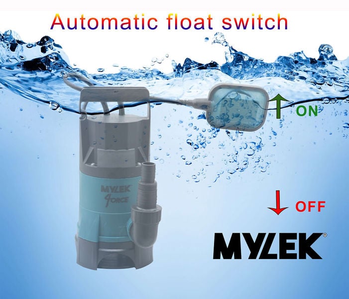 Mylek Submersible Water Pump 750W Electric for Clean or Dirty Water with Float Switch, 14000L/H