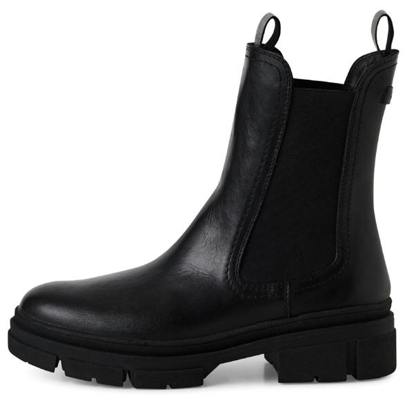Tamaris Womens Black Leather Classic High Pull-On Chelsea Ankle Boots