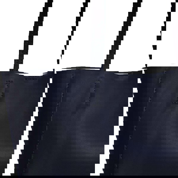 Assots London 'ABINGDON' Navy Real Leather Designer Tote Bag