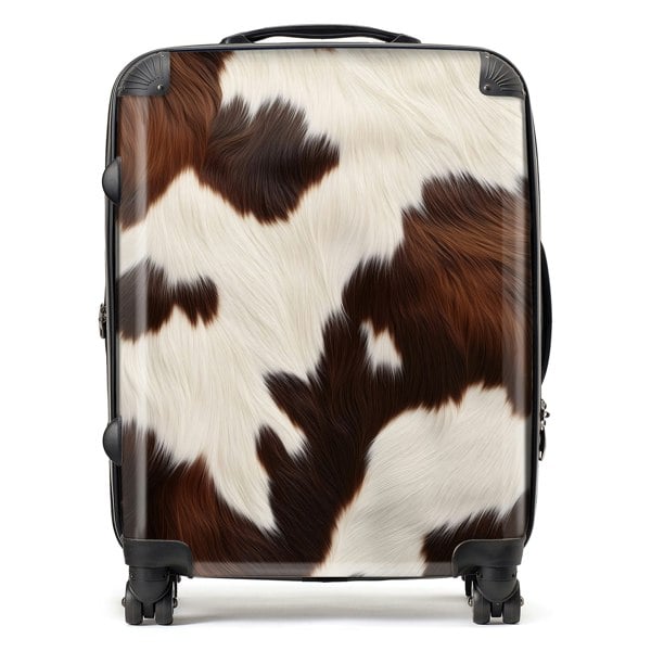 Warren Reed Cow Hide Print Design Suitcase