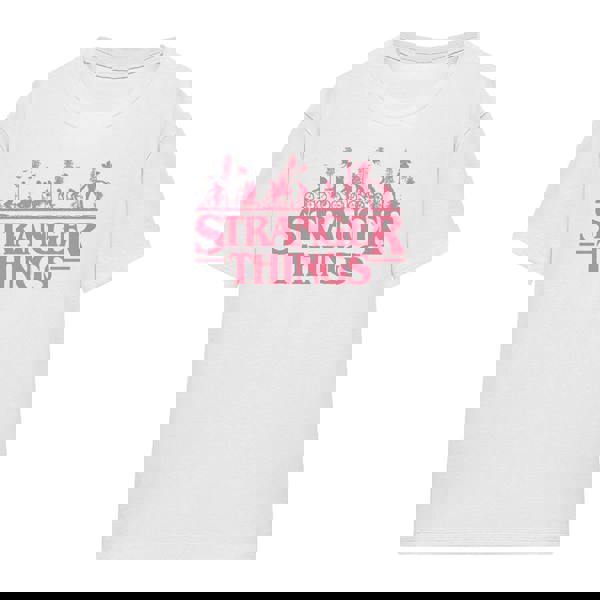 Stranger Things Womens/Ladies Silhouette Bike Logo T-Shirt - White