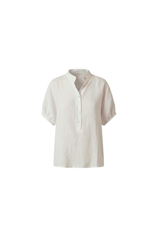 James Lakeland Relaxed White Linen Blouse