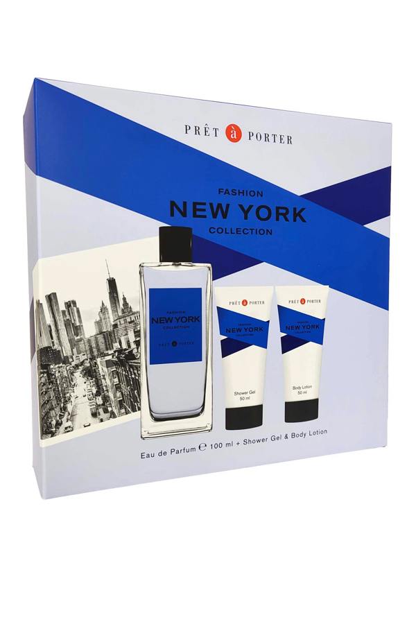 Pret a Porter NEW YORK Fashion Collection Gift Set - Eau de Parfum Spray 100ml Shower Gel 50ml and Body Lotion 50ml