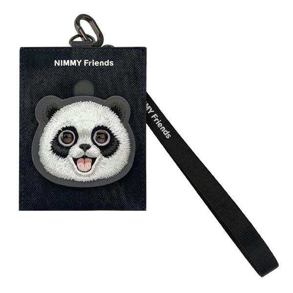 Nimmy Friends Nimmy Big Eye Cute Pet Travel Panda Face Card Sleeve Holder Black - N-XDY-KT-06-A