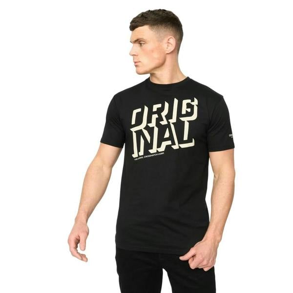 Crosshatch Mens Protrax Cotton T-Shirt - Black - 