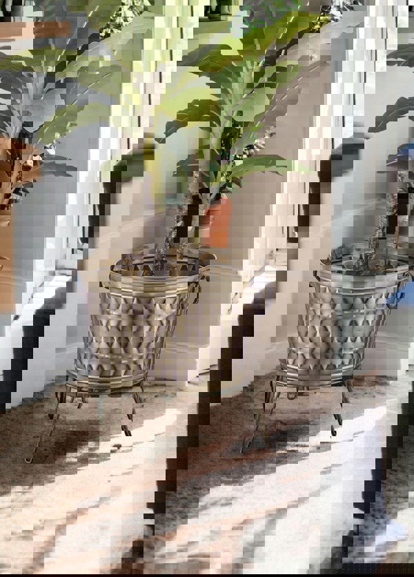 Rozi Prizma Collection Foldable Gold Plant Pot