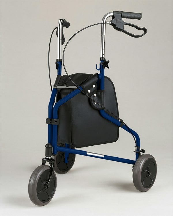 Aidapt 3 Wheel Walker With Bag Blue