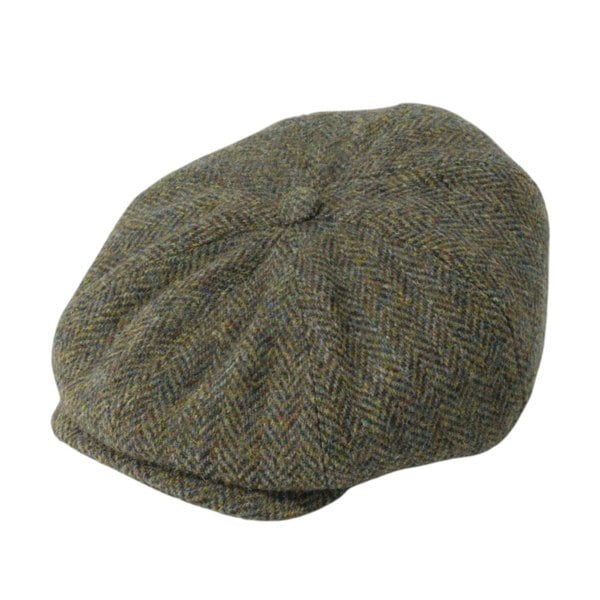 Gamble & Gunn Taransay Green - 8 Panel British Made Harris Tweed Cap 