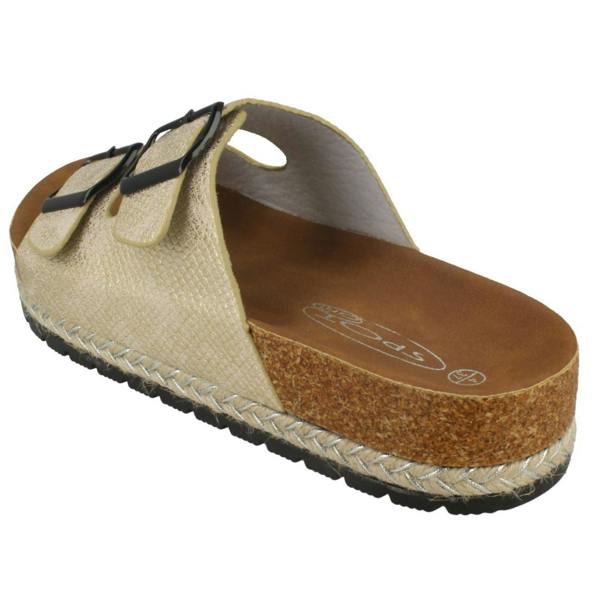 Spot On Ladies Spot On Double Strap Mules F10898