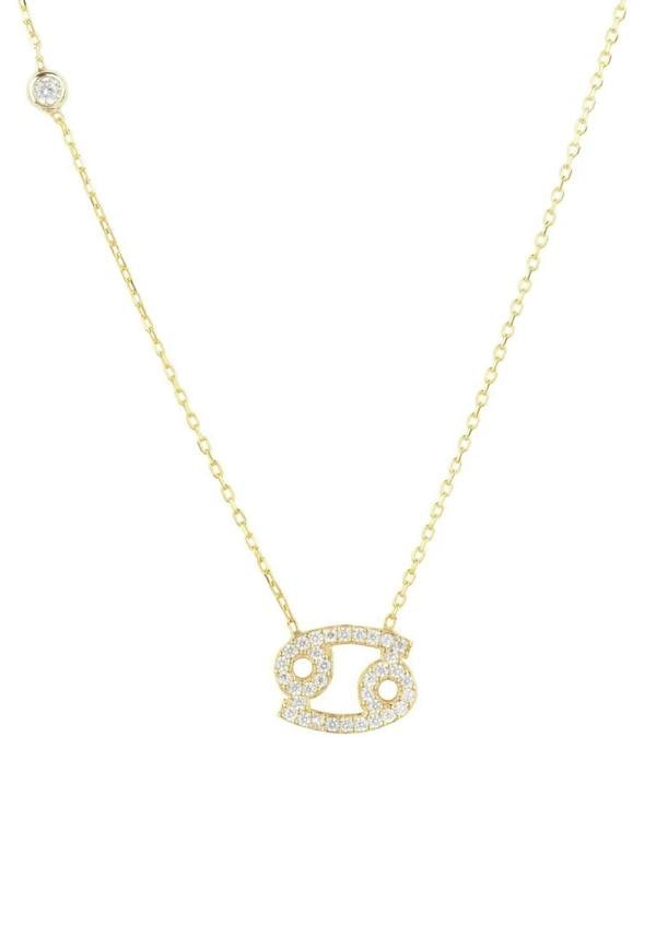Zodiac Star Sign Pendant Necklace Gold Cancer - LATELITA Necklaces