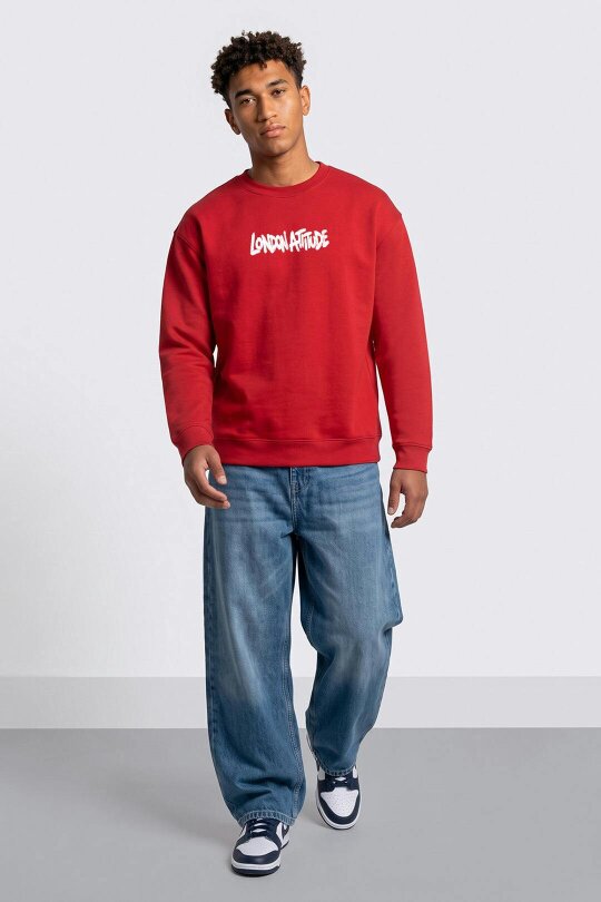 London Attitude Oversized Heavyweight City Graffiti Sweatshirt