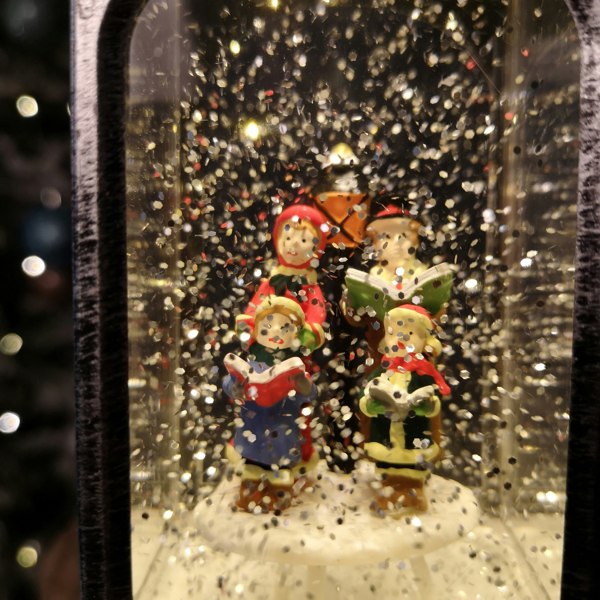 Samuel Alexander 21cm Battery Operated Christmas Carol Scene Glitter Water Spinner Lantern