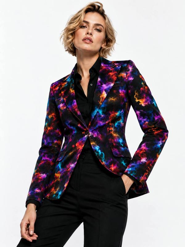Women's monochrome smoke print occasion blazer by Claudio Lugli