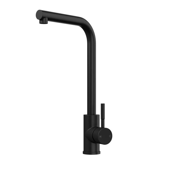 Flode Mjörn | Single Lever Kitchen Sink Mixer Tap with Swivel Spout | L Neck Design | Matt Black Finish