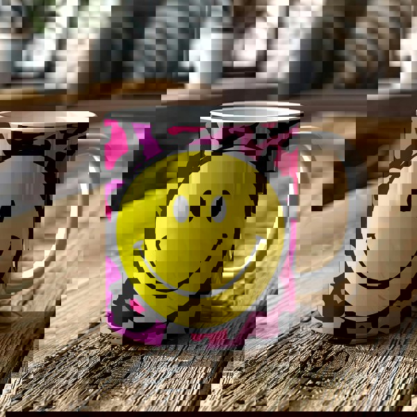 Pink Leopard Print Smiley face Mug - Love Frankie