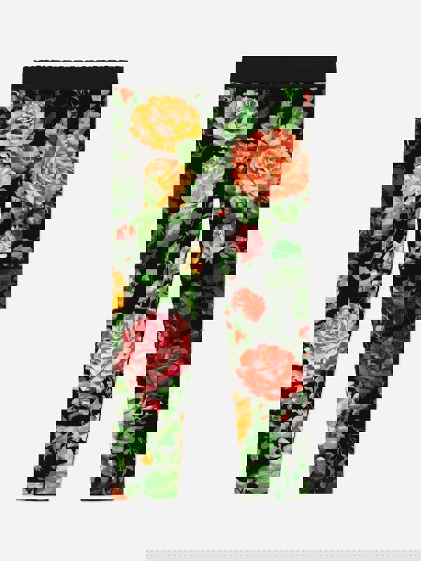 Dolce & Gabbana Kids Dolce & Gabbana Girls Rose Print Leggings in Multicolour