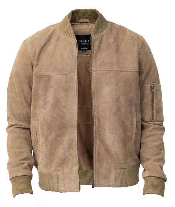 Infinity Leather Mens Goat Suede MA-1 Bomber Jacket-Auckland