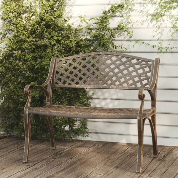 Berkfield Garden Bench 102 cm Cast Aluminium Bronze