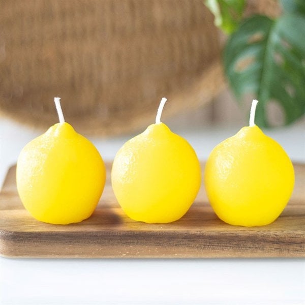 Serano Set of 3 Lemon Shaped Candles