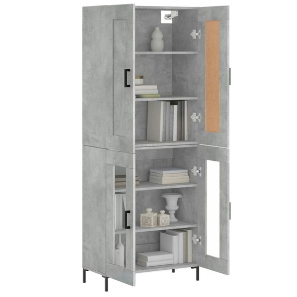 Berkfield Highboard Concrete Grey 69.5x34x180 cm Engineered Wood