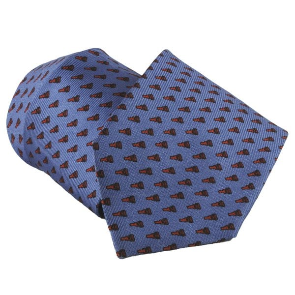 Dunhill luxurious mulberry silk tie in an attache lock repeat pattern