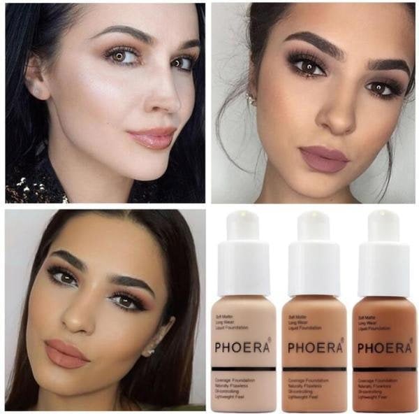 Phoera Flawless Matte Liquid Foundation - Full Coverage Oil-Free Makeup - 30ml