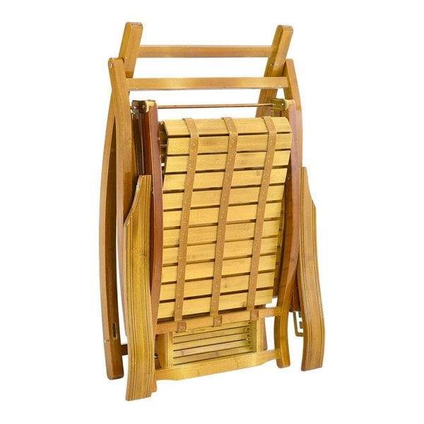Bamboo Rocking Chair Foldable Recliner Sun Loungers Living and Home