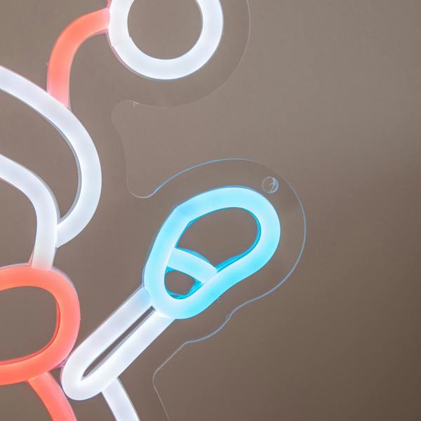 Samuel Alexander 30cm Snowman Neon-Style Light Up Christmas Decoration with USB Power Cable