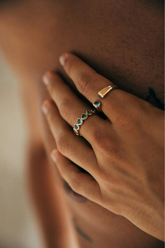 SVNX The 'Atlas' Ring in Gold and Blue