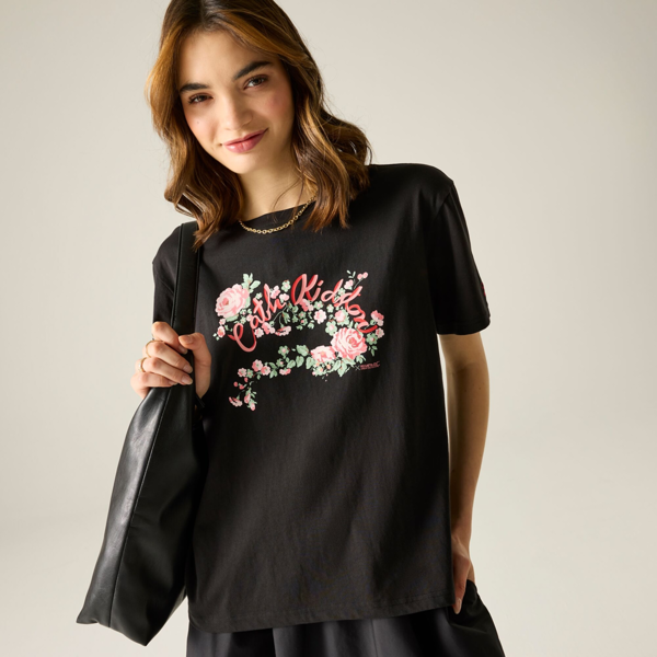 Regatta Womens Cath Kidston Floral Oversized T-Shirt - Black