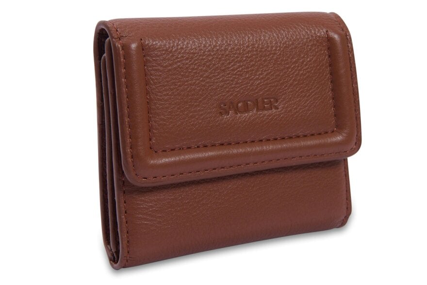 SADDLER "Edith" RFID Trifold Real Leather Card Case (Gift Boxed) - Tan