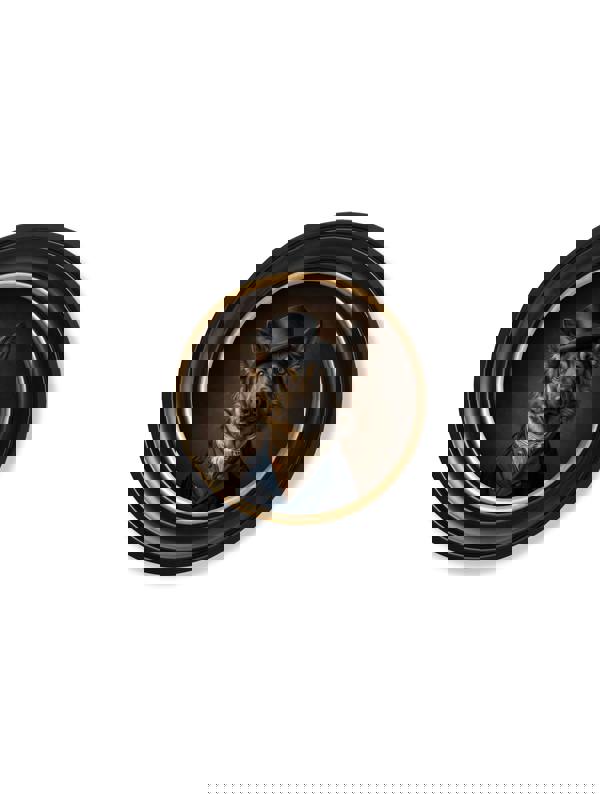 Exceptional Art Count Von Shepherd - Gentleman German Shepherd Oxford round frame