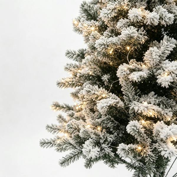 Gr8 Home 7ft Snow Flocked Prelit Artificial Christmas Tree 300 Warm White LED Lights Xmas