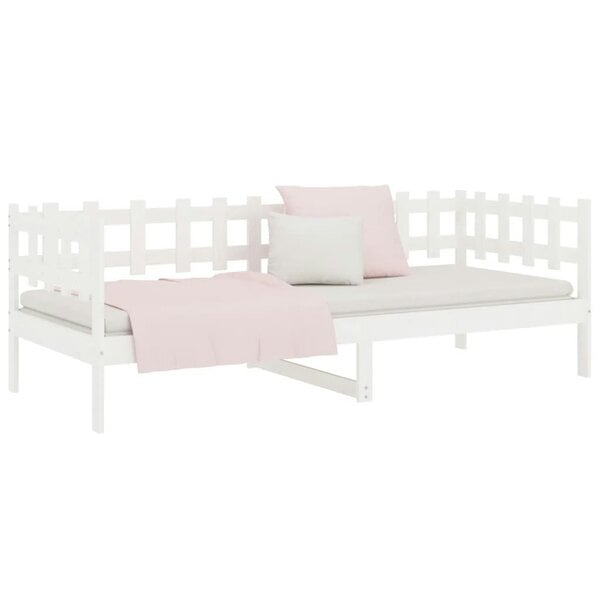 Berkfield Day Bed White 90x200 cm Solid Wood Pine
