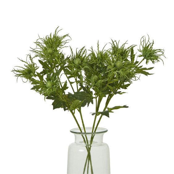 Wyld Haus Set of 3 Artificial Flowers Green Sea Holly Sprays