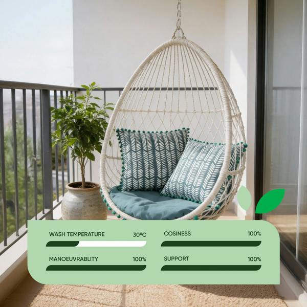 Gardenwize Pair of Outdoor Scatter Cushions – Teal Fern Design