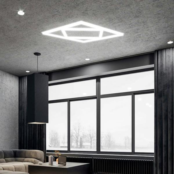 ENER-J Double Square LED Ceiling Panel 60x60cms 40W 4000 Lumens, 3 Years warranty, CCT Switchable (Pack of 6)