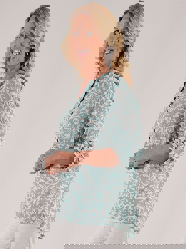 TIGI-Wear Viscose Dobby Notch Neckline Top