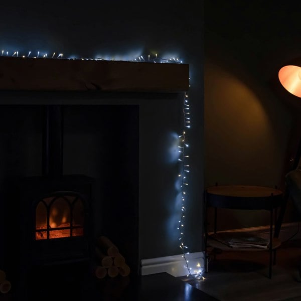 Samuel Alexander 25m 1000 LED TreeBrights Christmas String Lights with Timer in White & Warm White on Clear Cable
