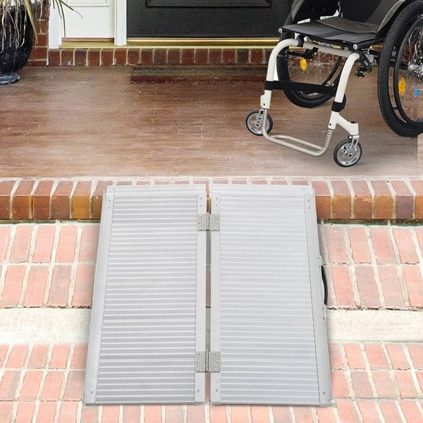 HOMCOM Aluminium Folding Wheelchair Ramp Equipment Mobility Suitcase - 91cm x 74cm x 5cm