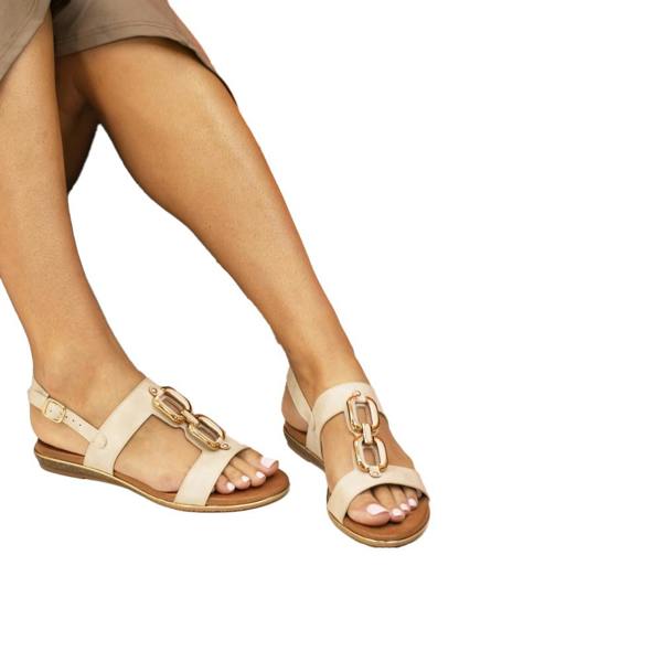 Lunar Womens/Ladies Darcy Sandals - Natural - 